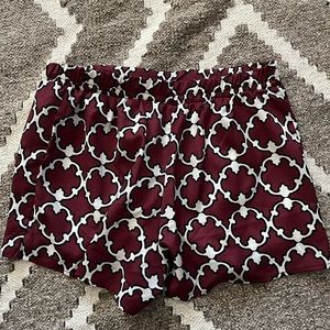Maroon and white shorts
